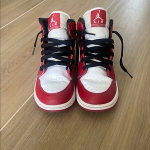 Kids Red and White Jordan Sneakers